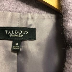 Fun furry alpaca Talbots moto jacket in lavender